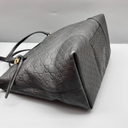 Gucci Medium Bree Foldover Tote Guccissima Black