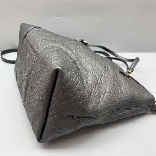 Gucci Medium Bree Foldover Tote Guccissima Black