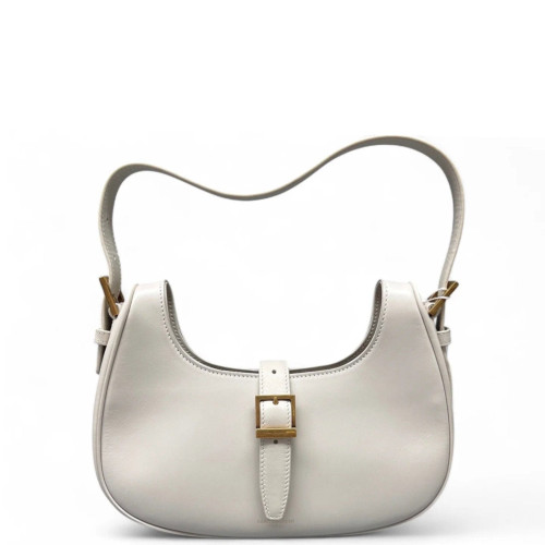 Yves Saint Laurent Le Fermoir Hobo Bag Calfskin White Yves Saint Laurent Le Fermoir Hobo Bag Calfskin White