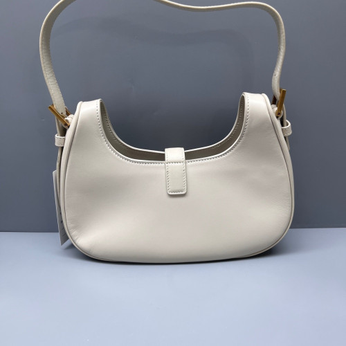 Yves Saint Laurent Le Fermoir Hobo Bag Calfskin White Yves Saint Laurent Le Fermoir Hobo Bag Calfskin White