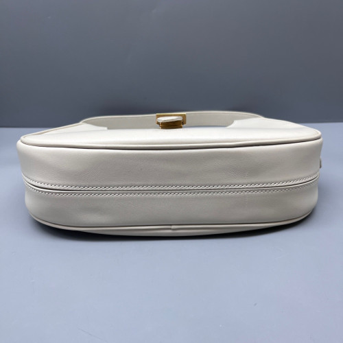 Yves Saint Laurent Le Fermoir Hobo Bag Calfskin White Yves Saint Laurent Le Fermoir Hobo Bag Calfskin White