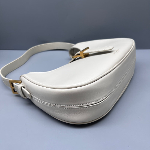 Yves Saint Laurent Le Fermoir Hobo Bag Calfskin White Yves Saint Laurent Le Fermoir Hobo Bag Calfskin White
