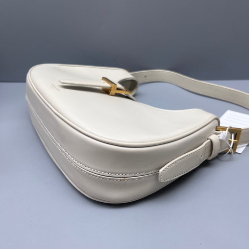 Yves Saint Laurent Le Fermoir Hobo Bag Calfskin White Yves Saint Laurent Le Fermoir Hobo Bag Calfskin White