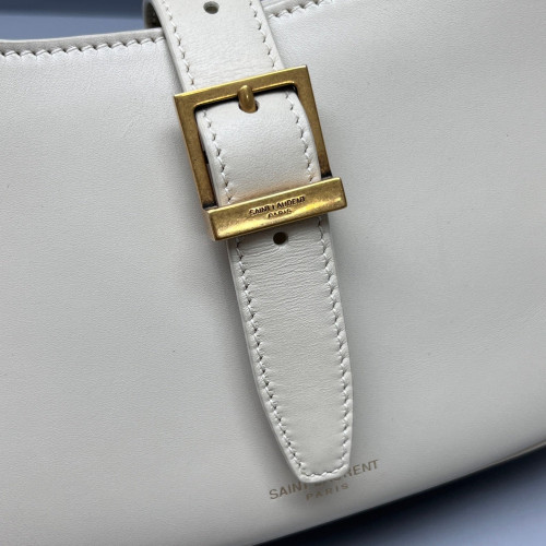 Yves Saint Laurent Le Fermoir Hobo Bag Calfskin White Yves Saint Laurent Le Fermoir Hobo Bag Calfskin White