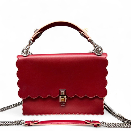 Fendi Medium Kan I Calfskin Red Fendi Medium Kan I Calfskin Red