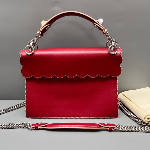 Fendi Medium Kan I Calfskin Red Fendi Medium Kan I Calfskin Red