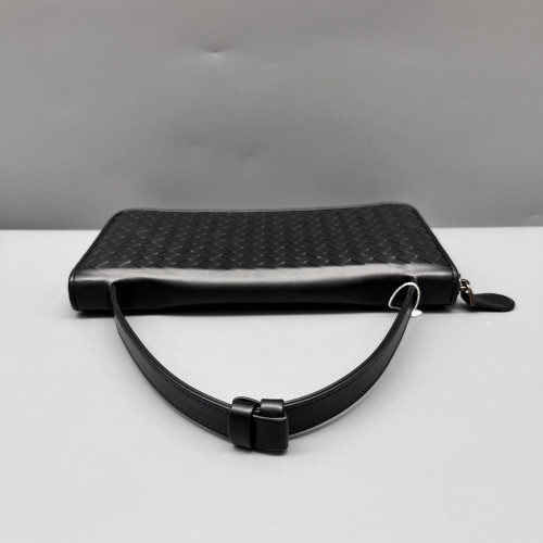 Bottega Veneta Top Handle Continental Wallet Calfskin Intrecciato Black