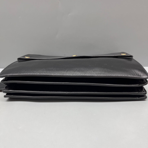 Yves Saint Laurent Studded Crossbody Bag Pull Up Leather Black