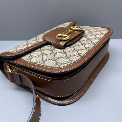 Gucci Medium Horsebit 1955 GG Supreme Monogram Brown