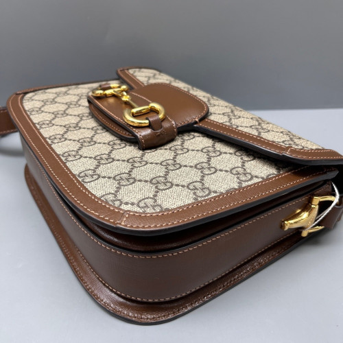 Gucci Medium Horsebit 1955 GG Supreme Monogram Brown