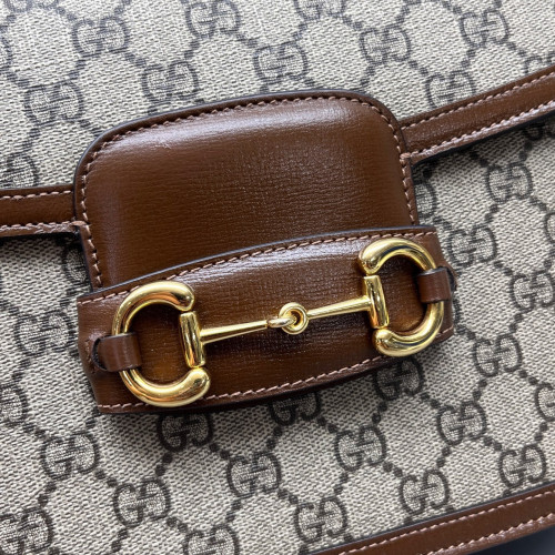Gucci Medium Horsebit 1955 GG Supreme Monogram Brown