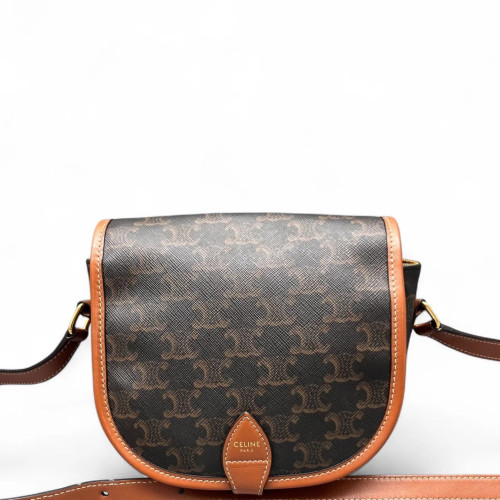 Celine Medium Folco Bag Triomphe Brown Black