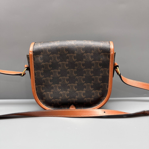 Celine Medium Folco Bag Triomphe Brown Black