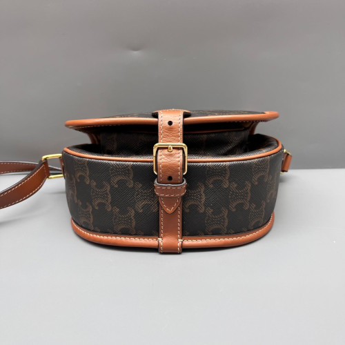 Celine Medium Folco Bag Triomphe Brown Black