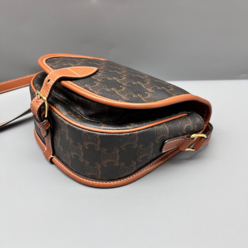 Celine Medium Folco Bag Triomphe Brown Black