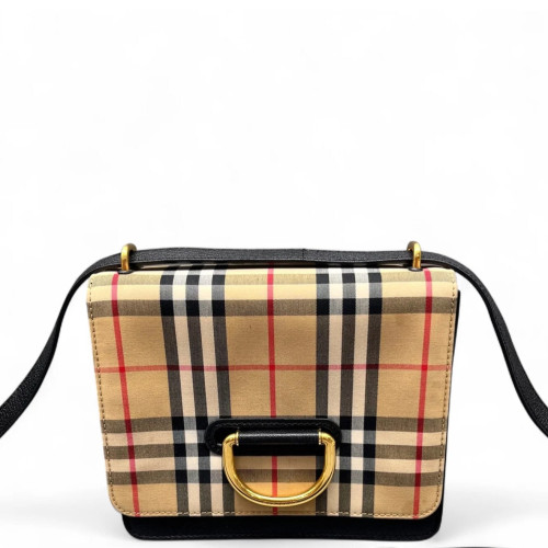 Burberry Crossbody Bag House Check Beige Black Red