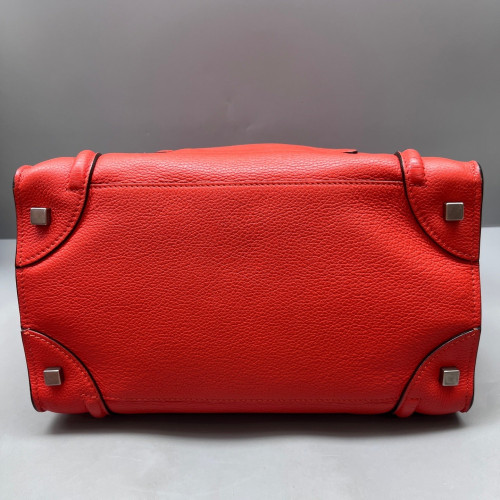 Celine Medium Luggage Phantom Grained Calfskin Red Orange