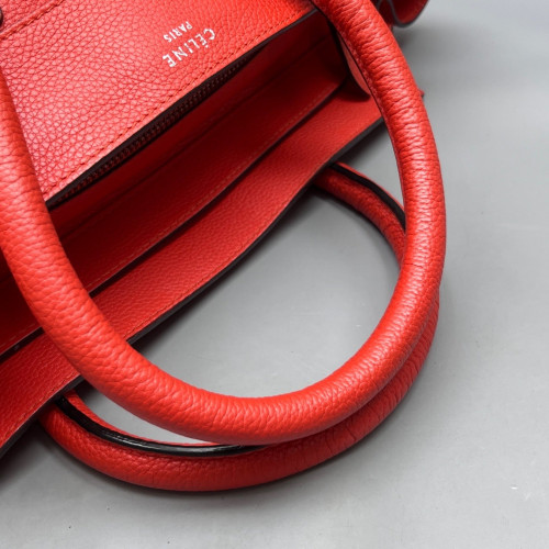 Celine Medium Luggage Phantom Grained Calfskin Red Orange