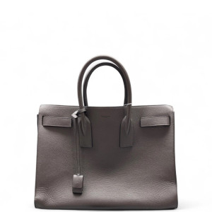 Yves Saint Laurent Large Sac De Jour Grained Calfskin Grey