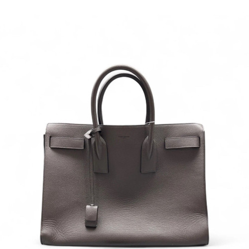Yves Saint Laurent Large Sac De Jour Grained Calfskin Grey