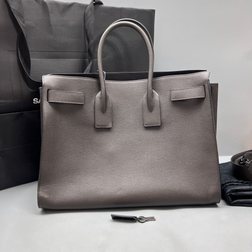 Yves Saint Laurent Large Sac De Jour Grained Calfskin Grey