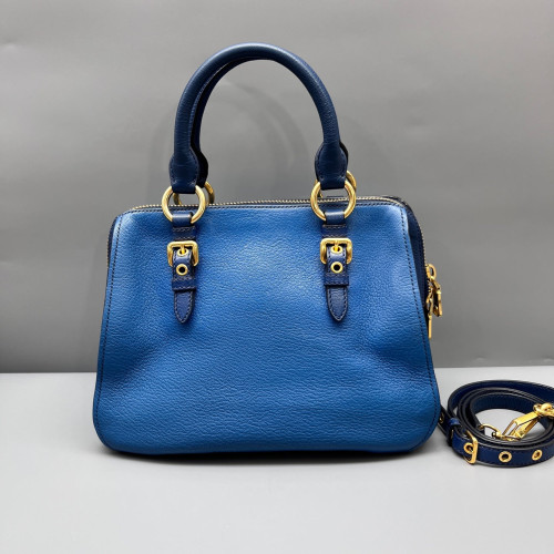 Miu Miu Two-Way Bag Goatskin Blue
