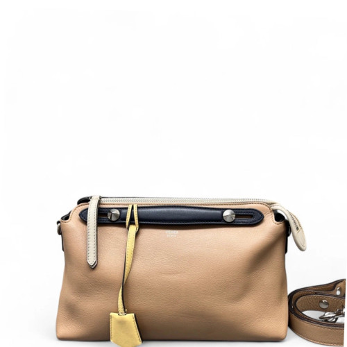Fendi By The Way Soft Medium Calfskin Beige Navy Yellow