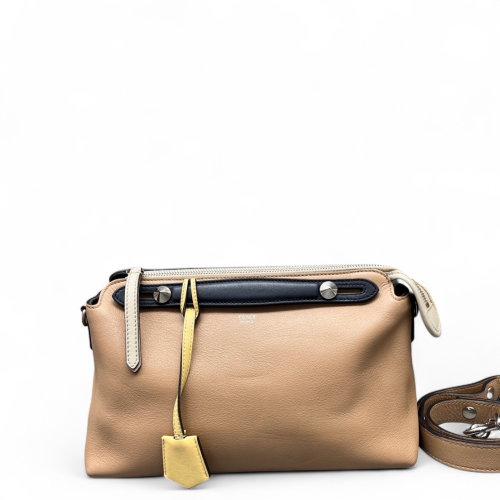 Fendi By The Way Soft Medium Calfskin Beige Navy Yellow