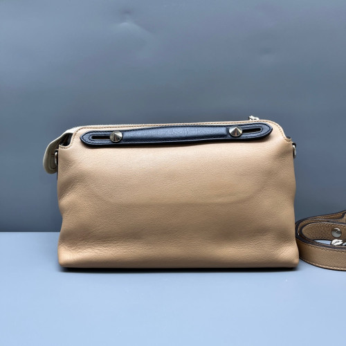 Fendi By The Way Soft Medium Calfskin Beige Navy Yellow