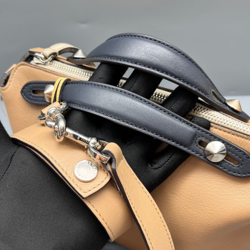 Fendi By The Way Soft Medium Calfskin Beige Navy Yellow