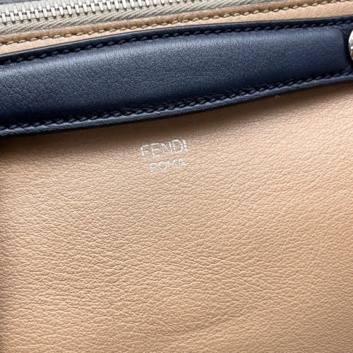 Fendi By The Way Soft Medium Calfskin Beige Navy Yellow