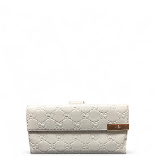 Gucci Interlocking G Continental Wallet Guccissima White