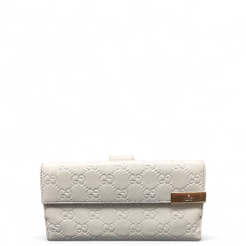Gucci Interlocking G Continental Wallet Guccissima White