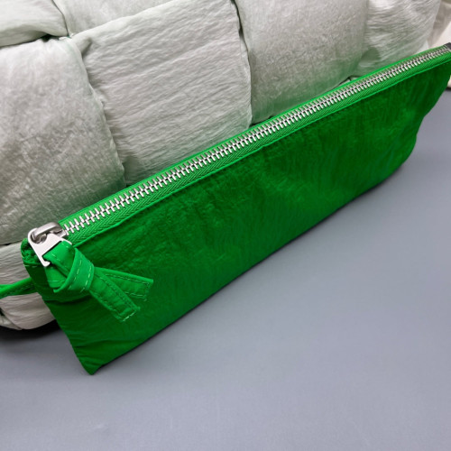 Bottega Veneta Classic Padded Tech Cassette Crossbody Bag Nylon White Green