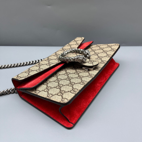 Gucci Dionysus GG Supreme Monogram Suede Beige Red
