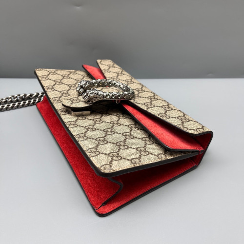 Gucci Dionysus GG Supreme Monogram Suede Beige Red