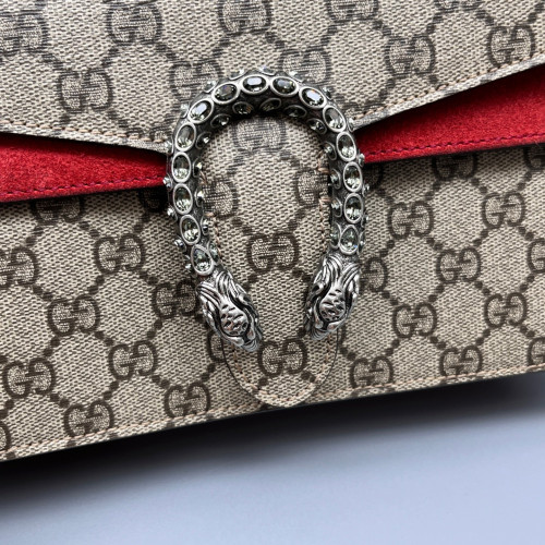 Gucci Dionysus GG Supreme Monogram Suede Beige Red