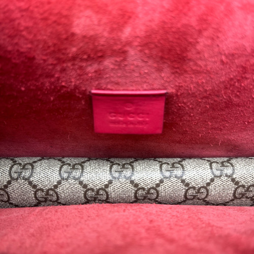 Gucci Dionysus GG Supreme Monogram Suede Beige Red