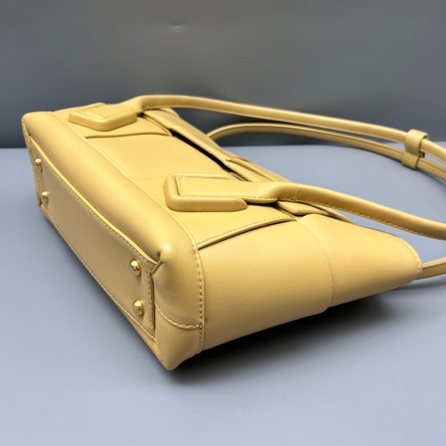 Bottega Veneta Small Arco Calfskin Intrecciato Light Yellow