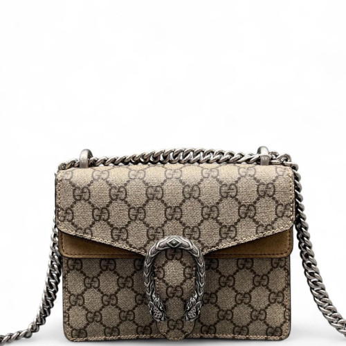 Gucci Mini Dionysus GG Monogram Suede Brown Beige