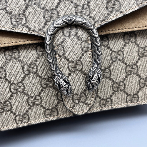Gucci Mini Dionysus GG Monogram Suede Brown Beige
