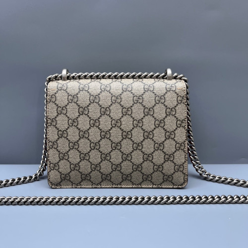 Gucci Mini Dionysus GG Supreme Monogram Suede Beige Red