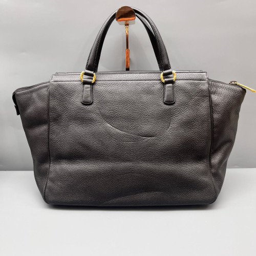 Gucci Tote Bag Grained Calfskin Black