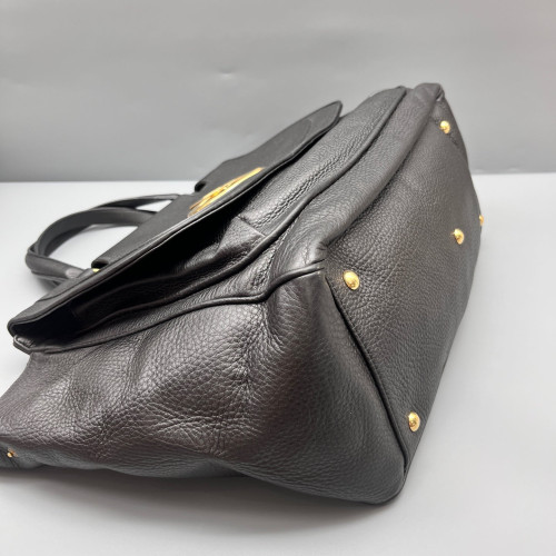 Gucci Tote Bag Grained Calfskin Black