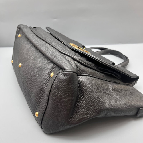 Gucci Tote Bag Grained Calfskin Black