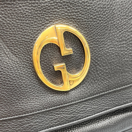 Gucci Tote Bag Grained Calfskin Black