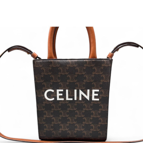 Celine Nano Vertical Cabas Triomphe Brown Black