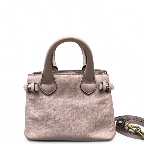 Burberry Baby Banner Tote Grained Calfskin Pink Khaki Red