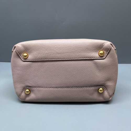Burberry Baby Banner Tote Grained Calfskin Pink Khaki Red