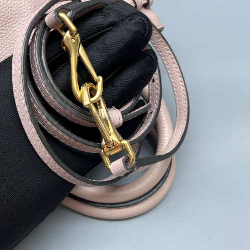 Burberry Baby Banner Tote Grained Calfskin Pink Khaki Red